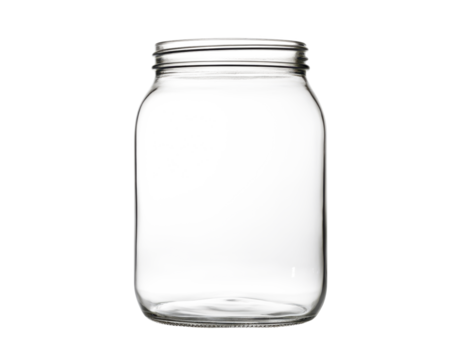 empty jar glass isolated on white or transparent png