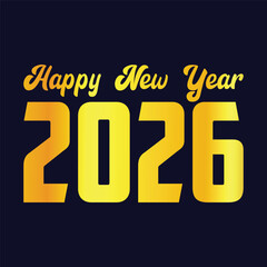 Happy New Year 2026 logo text design. Cover of business diary for 2026 with wishes. Black numbers Isolated on white background. Brochure design template, card, banner. Vector illustration