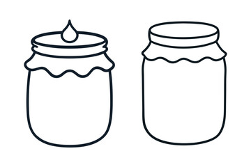 Jam jar outline  vector bundle  illustration, Jam jar Line art