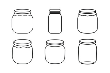 Jam jar outline  vector bundle  illustration, Jam jar Line art