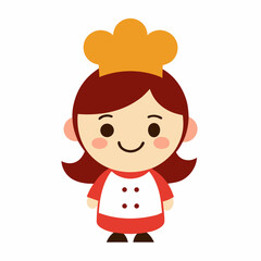 Cute Girl Cartoon Chef Mascot Logo Vector Illustration for Branding and Food Projects