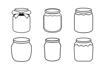 Jam jar outline  vector bundle  illustration, Jam jar Line art