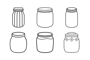 Jam jar outline  vector bundle  illustration, Jam jar Line art