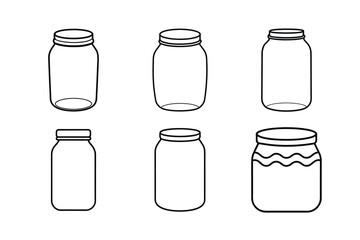 Jam jar outline  vector bundle  illustration, Jam jar Line art