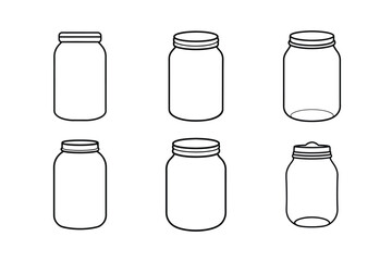 Jam jar outline  vector bundle  illustration, Jam jar Line art