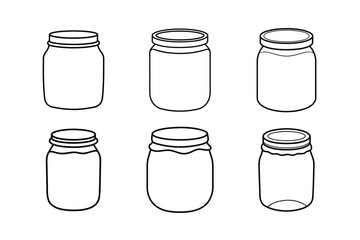 Jam jar outline  vector bundle  illustration, Jam jar Line art
