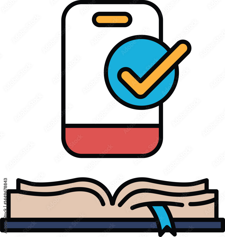 Poster a phone is displayed with a check mark on it