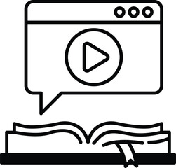 Fototapeta premium book with a speech bubble and a play button on the cover