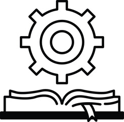 gear is on top of an open book