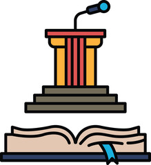 A book with a microphone on top of it