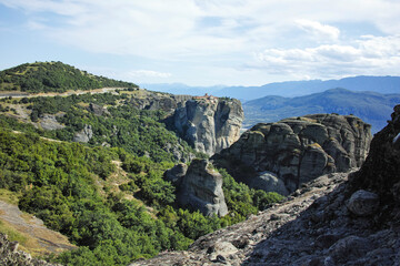 Panoramic view of Meteora Monasteries, Greece