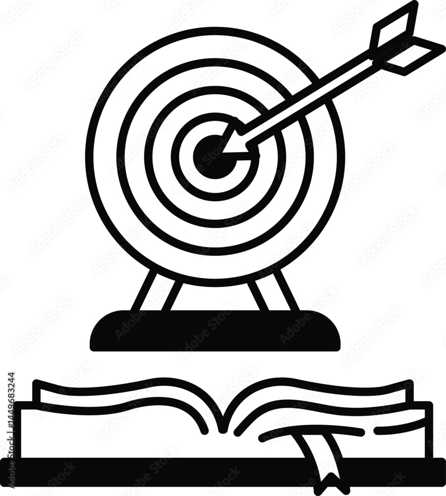 Poster target with a black arrow pointing to it