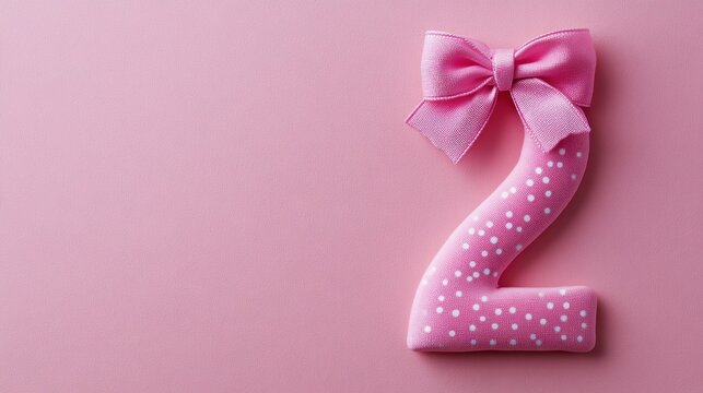 Pink Number Two with Bow: Adorable Second Birthday Celebration