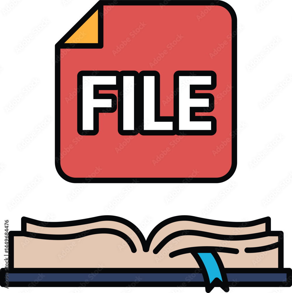 Poster a red file folder with a white background