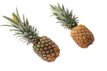 Fresh Pineapples on White Background