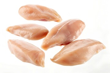 Raw Chicken Breasts on White Background