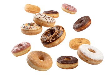 Assorted Donuts with Colorful and Chocolate Toppings