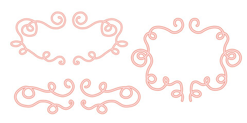 Hand drawn elegant text separators and vintage calligraphic ornament frames for use in luxury invitation greeting card or certificate decoration