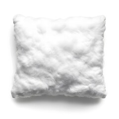 Obraz premium Fluffy white pillow isolated on a white background, perfect for resting.