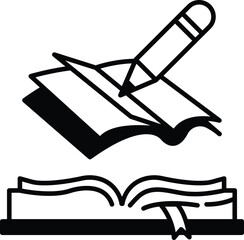 pencil is writing on a book