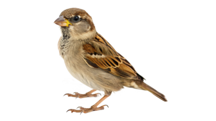 full body Sparrow isolated on transparent background 