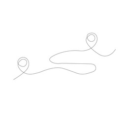 Obraz premium Continuous line drawing by hand with locations marked with roads or routes.white background. Path on the map from one place to another. Find the route.