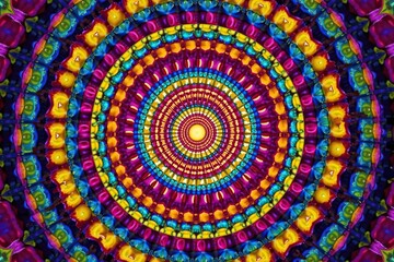 Symmetrical repeating circles creating a radiating effect, gradient, shape, illusion