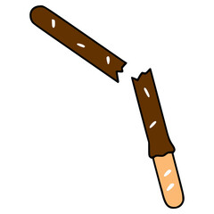 choco stick illustration hand drawn isolated vector