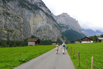 .Walking Through Lauterbrunnen Village, Switzerland &ndash; Stunning Mountain Views and Nature.