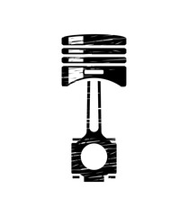 Piston icon representing engine power and mechanical precision graphic icon