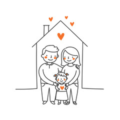 Parents and Child Symbol Vector 