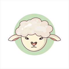 Sheep Head Icon - Colored Illustration Style