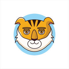 Tiger Head Icon - Colored Illustration Style