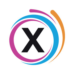 Obraz premium Initial laundry Logo combine with letter X vector template