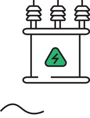 Vector illustration of power transformer 