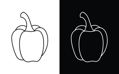 bell pepper vector illustration. bell pepper outline design 