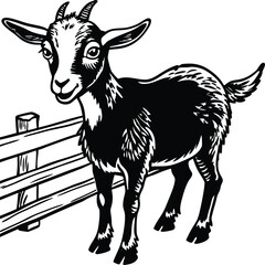 set of silhouettes of sheep Cute sheep or lamb head engraving style vector illustration. Realistic image.

