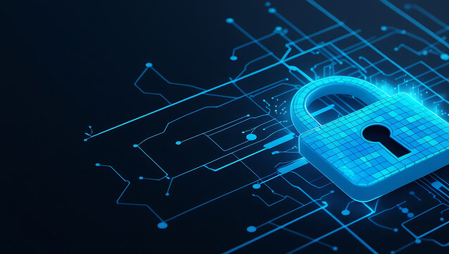 "Padlock Icon as a Symbol of Cybersecurity and Digital Data Protection in Modern Security Interfaces"

