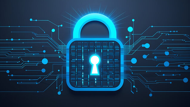 "Padlock Icon as a Symbol of Cybersecurity and Digital Data Protection in Modern Security Interfaces"


