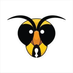 Hornet Head Icon Animal Colored Illustration