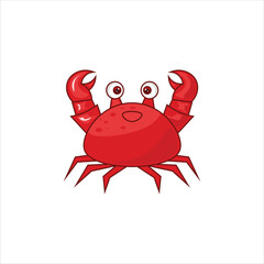 Crab Icon Colored Illustration