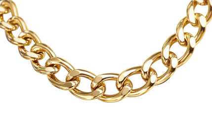 golden chain heart isolated on white background 