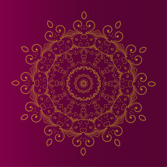 luxury ornamental mandala design background in gold color