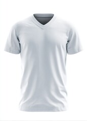 Blank white v-neck t-shirt template for fashion design mockups and prints
