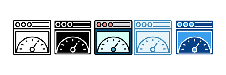 Fototapeta premium Speed Test Icon Set Multiple Style Collection