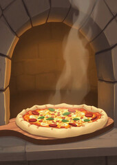 cheese pizza, melted cheese, pizza in oven, hot pizza, crispy crust, pizza baking, 