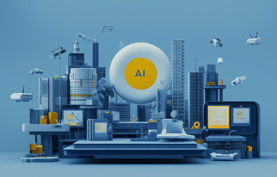 Artificial Intelligence Futuristic City Concept with Digital Technology and Innovation