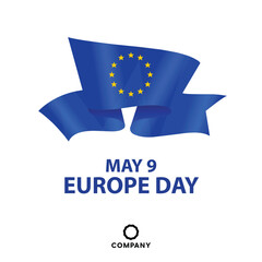 Happy Europe Day Flag 9 May illustration vector design