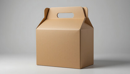 Tan Cardboard Box with Handle