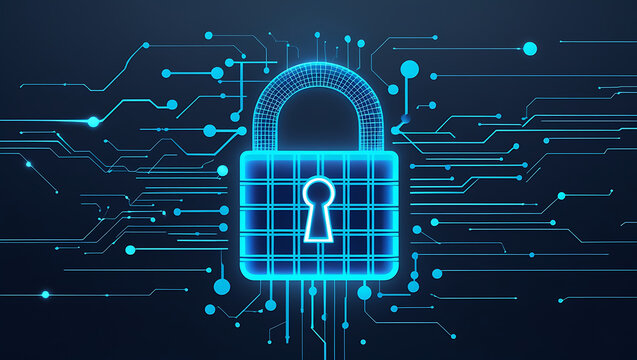 "Padlock Icon as a Symbol of Cybersecurity and Digital Data Protection in Modern Security Interfaces"

